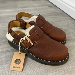 Dr. Martens Jorge II Faux Fur Mule, Cashew brown, UK6/EU39/US7M-9L (Unisex)